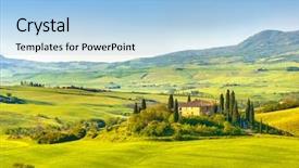  Presentation with tuscany - PPT layouts enhanced with beautiful landscape in tuscany italy background and a light blue colored foreground