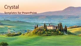  Presentation with tuscany - Beautiful presentation featuring beautiful landscape in tuscany italy backdrop and a lemonade colored foreground