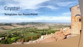  Presentation with tuscany - Colorful slide set enhanced with beautiful-landscape-near-pienza-tuscany backdrop and a light blue colored foreground
