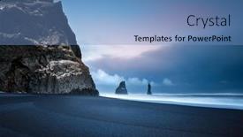  Presentation with black sea - Beautiful presentation theme featuring beautiful-landscape-of-a-famous backdrop and a teal colored foreground