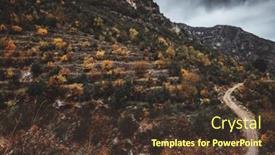  Presentation with fall mountains - Presentation theme featuring beautiful-landscape-of-a-high background and a tawny brown colored foreground