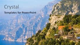  Presentation with coast - Theme consisting of beautiful-landscape-of-amalfi-coast background and a light blue colored foreground