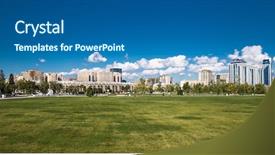  Presentation with singapore city landscape - Cool new presentation theme with beautiful landscape of baku city backdrop and a  colored foreground