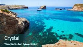  Presentation with lagoon - Slides with beautiful landscape of blue lagoon background and a ocean colored foreground