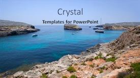  Presentation with malta - Amazing PPT theme having beautiful-landscape-of-blue-logoon backdrop and a light blue colored foreground