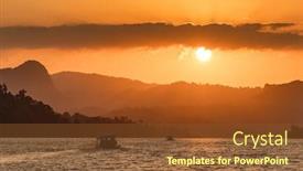  Presentation with landscape - Theme featuring beautiful-landscape-of-cheow-lan background and a tawny brown colored foreground