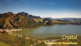  Presentation with landscape - Theme enhanced with beautiful-landscape-of-czorsztyn-lake background and a tawny brown colored foreground