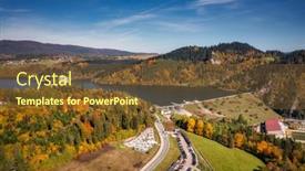  Presentation with landscape - Slide deck consisting of beautiful-landscape-of-czorsztyn-lake background and a tawny brown colored foreground