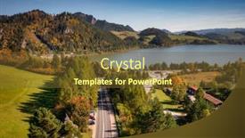  Presentation with landscape - PPT layouts enhanced with beautiful-landscape-of-czorsztyn-lake background and a tawny brown colored foreground