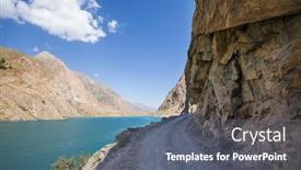  Presentation with mountains - Amazing PPT layouts having beautiful-landscape-of-fanns-mountains backdrop and a gray colored foreground