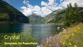  Presentation with unesco - Presentation theme featuring beautiful-landscape-of-geiranger-fjord background and a  colored foreground