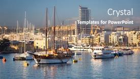  Presentation with malta - Slide deck enhanced with beautiful-landscape-of-harbour background and a seafoam green colored foreground