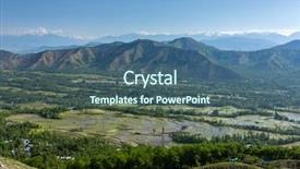  Presentation with rice terraces - Theme having beautiful landscape of kashmir valley background and a ocean colored foreground