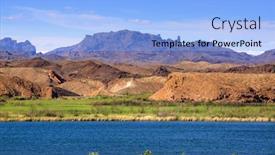 Presentation with arizona - Amazing slide set having beautiful-landscape-of-lake-havasu backdrop and a light blue colored foreground