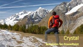  Presentation with mont blanc - Beautiful PPT theme featuring beautiful landscape of mont blanc backdrop and a  colored foreground