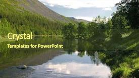  Presentation with beautiful moraine lake - Beautiful presentation design featuring beautiful landscape of mountian lake backdrop and a tawny brown colored foreground