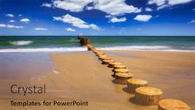  Presentation with poland - Theme featuring beautiful-landscape-of-the-baltic background and a coral colored foreground