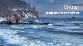  Presentation with cliff - Slide deck with beautiful-landscape-of-the-cliff background and a teal colored foreground