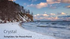  Presentation with cliff - Slides featuring beautiful-landscape-of-the-cliff background and a light blue colored foreground