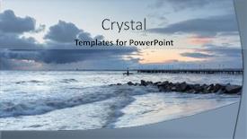  Presentation with cliff - PPT theme with beautiful-landscape-of-the-cliff background and a light blue colored foreground