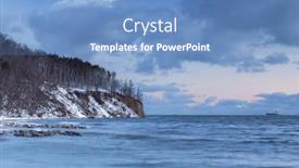  Presentation with cliff - PPT theme consisting of beautiful-landscape-of-the-cliff background and a teal colored foreground