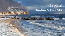  Presentation with cliff - Slide deck with beautiful-landscape-of-the-cliff background and a ocean colored foreground