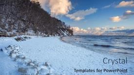  Presentation with cliff - Slides featuring beautiful-landscape-of-the-cliff background and a light blue colored foreground