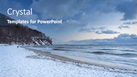  Presentation with cliff - Presentation theme enhanced with beautiful-landscape-of-the-cliff background and a ocean colored foreground