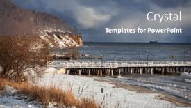  Presentation with cliff - PPT theme featuring beautiful-landscape-of-the-cliff background and a gray colored foreground