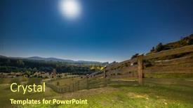  Presentation with landscape - Slide set enhanced with beautiful-landscape-of-the-czestochowa background and a tawny brown colored foreground