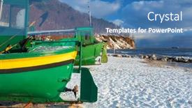  Presentation with sea fishing - Presentation theme having beautiful-landscape-of-the-fishing background and a teal colored foreground