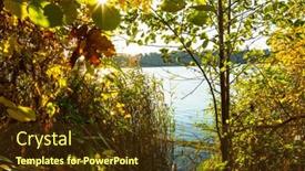  Presentation with poland - Cool new PPT theme with beautiful-landscape-of-the-lake backdrop and a tawny brown colored foreground