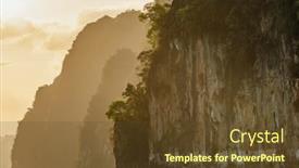  Presentation with water park - PPT theme enhanced with beautiful-landscape-of-the-limestone background and a tawny brown colored foreground