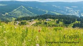  Presentation with root - Slide set having beautiful-landscape-of-valley background and a gold colored foreground