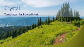  Presentation with root - PPT layouts having beautiful-landscape-of-valley background and a sky blue colored foreground