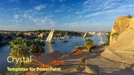  Presentation with nile egypt - Audience pleasing PPT layouts consisting of beautiful-landscape-with-felucca-boats backdrop and a tawny brown colored foreground