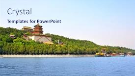  Presentation with world heritage - PPT theme featuring beautiful-landscape-with-imperial-summer background and a sky blue colored foreground