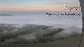  Presentation with forest morning - Theme with beautiful-landscape-with-morning-fog background and a light blue colored foreground