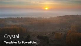  Presentation with forest morning - Presentation theme featuring beautiful-landscape-with-morning-fog background and a dark gray colored foreground