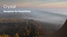  Presentation with forest morning - Presentation enhanced with beautiful-landscape-with-morning-fog background and a gray colored foreground