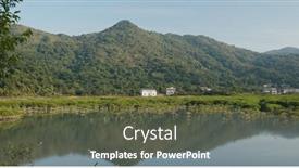  Presentation with sea - PPT theme having beautiful-landscape-with-mountain background and a tawny brown colored foreground