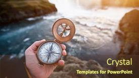  Presentation with compass - Amazing presentation design having beautiful-landscape-with-old-compass backdrop and a tawny brown colored foreground