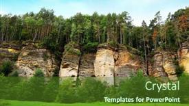  Presentation with czech republic - Colorful theme enhanced with beautiful-landscape-with-sandstone-rock backdrop and a tawny brown colored foreground