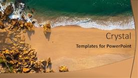  Presentation with sand ocean - Presentation enhanced with beautiful-landscape-with-sandy-beach background and a coral colored foreground