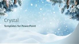  Presentation with happy new year - Slide deck enhanced with beautiful-landscape-with-snow-covered and a  colored foreground