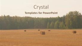  Presentation with end - Slides having beautiful-landscape-with-straw-bales background and a cream colored foreground