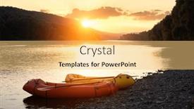  Presentation with rubber - Presentation design with beautiful-landscape-with-two-packrafts background and a yellow colored foreground