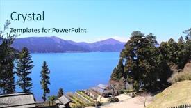  Presentation with mount fuji - Amazing slide set having beautiful landscape with volcanic ashi backdrop and a cool aqua colored foreground