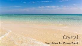  Presentation with sea - Colorful presentation theme enhanced with beautiful-landscape-with-white-sandy backdrop and a lemonade colored foreground