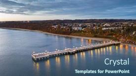  Presentation with beautiful spanish landscape costa blanca - PPT theme having beautiful-landscape-with-wooden-pier background and a ocean colored foreground